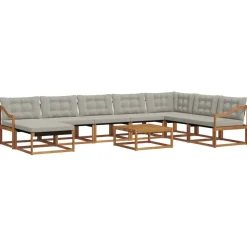 Buiten bankenset met kussen 9 pcs>vidaXL Online