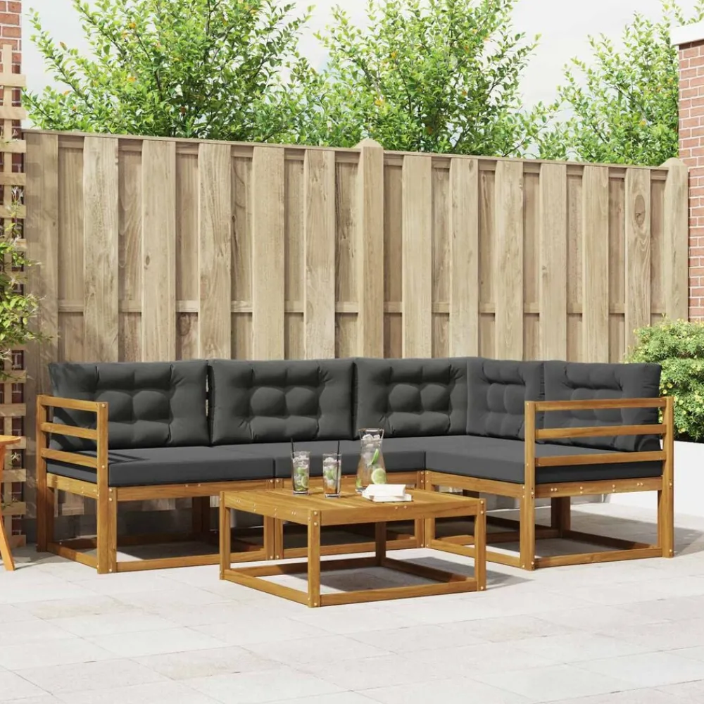 Buiten bankenset met kussen 5 pcs>vidaXL Sale