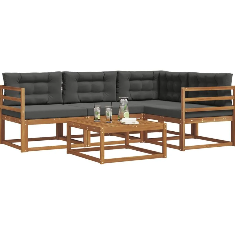 Buiten bankenset met kussen 5 pcs>vidaXL Sale
