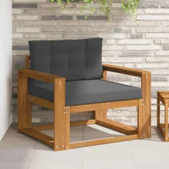 Accessoires Voor Stoelen En Banken*vidaXL Buiten Midden Sofa Massief Acaciahout Naturel Natuurlijk en antraciet