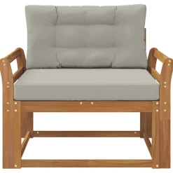 Accessoires Voor Stoelen En Banken*vidaXL Buiten Midden Sofa Massief Acaciahout Naturel Naturel en lichtgrijs