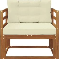 Accessoires Voor Stoelen En Banken*vidaXL Buiten Midden Sofa Massief Acaciahout Naturel Natuurlijk en cr&egrave;me