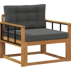 Accessoires Voor Stoelen En Banken*vidaXL Buiten Midden Sofa Massief Acaciahout Naturel Natuurlijk en antraciet