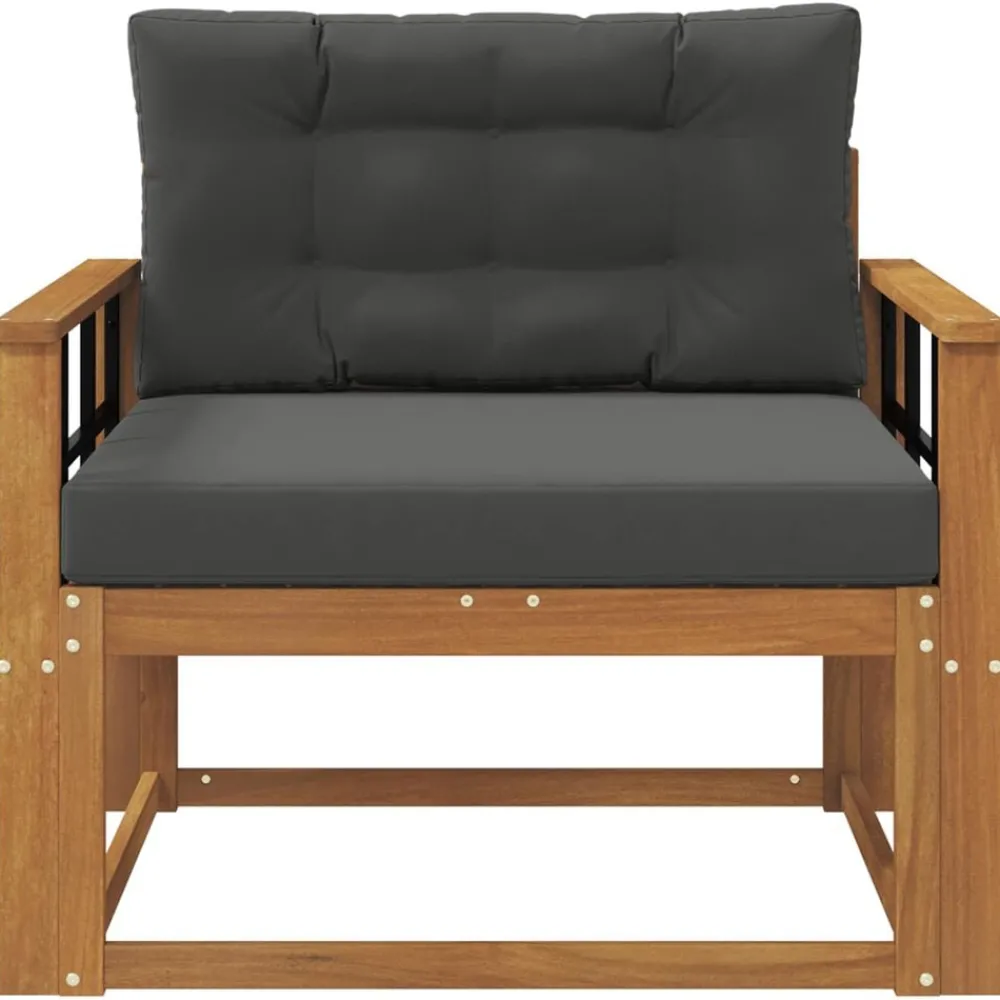 Accessoires Voor Stoelen En Banken*vidaXL Buiten Midden Sofa Massief Acaciahout Naturel Natuurlijk en antraciet