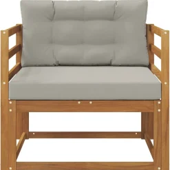 Accessoires Voor Stoelen En Banken*vidaXL Buiten Midden Sofa Massief Acaciahout Naturel Naturel en lichtgrijs