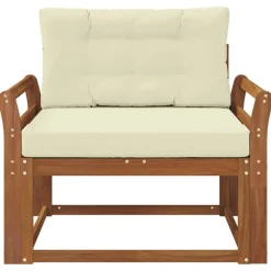 Accessoires Voor Stoelen En Banken*vidaXL Buiten Midden Sofa Massief Acaciahout Naturel Natuurlijk en cr&egrave;me
