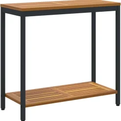 Tuinmeubelen*vidaXL Buiten Tafel met opslag 80 x 35 x 75 cm Naturel en zwart