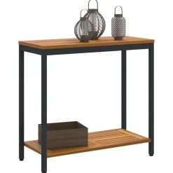 Tuinmeubelen*vidaXL Buiten Tafel met opslag 80 x 35 x 75 cm Naturel en zwart