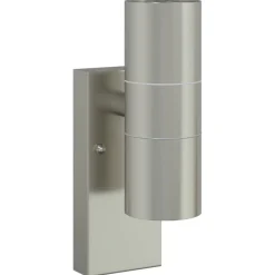 Buiten Wandlamp Zilver 7 x 10 x 22 cm RVS en Glas>vidaXL Hot