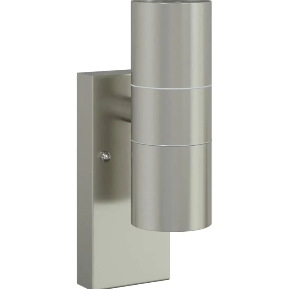 Buiten Wandlamp Zilver 7 x 10 x 22 cm RVS en Glas>vidaXL Hot