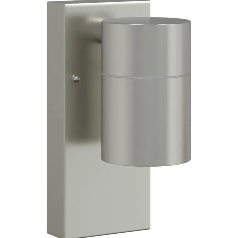 Verlichting*vidaXL Buiten Wandlamp Zilver 6,5 x 10,5 x 16 cm RVS en Glas Roestvrij staal
