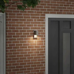 Verlichting*vidaXL Buiten Wandlamp Zilver 6,5 x 10,5 x 16 cm RVS en Glas Roestvrij staal