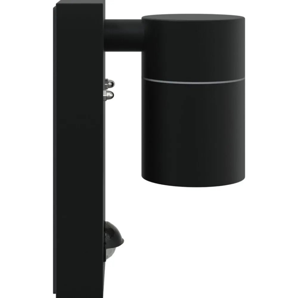 Verlichting*vidaXL Buiten Wandlamp 6,5 x 10,5 x 16 cm RVS en Glas Zwart