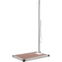 Zwembaden & Spa'S*vidaXL Buitendouche met e basis 225 cm roestvrij staal Bruin