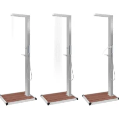 Zwembaden & Spa'S*vidaXL Buitendouche met bak HKC roestvrij staal Bruin