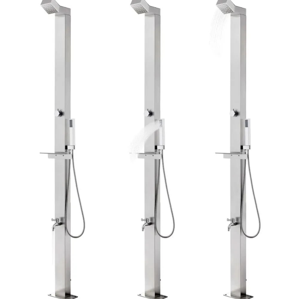 Buitendouche met e basis 225 cm roestvrij staal>vidaXL Best