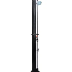 Zwembaden & Spa'S*vidaXL Buitendouche solar met douchekop en kraan 40 L Zwart en zilver