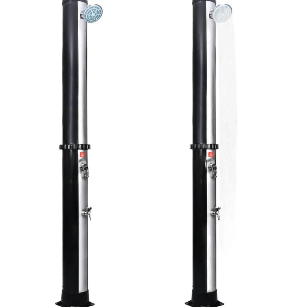 Zwembaden & Spa'S*vidaXL Buitendouche solar met douchekop en kraan 40 L Zwart en zilver