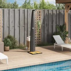 Buitendouche 55x60x224 cm poly rattan en acaciahout><noscript><img width=