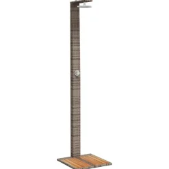 Zwembaden & Spa'S*vidaXL Buitendouche 50x55x224 cm poly rattan en acaciahout Grijs