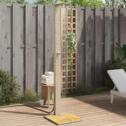Buitendouche 50x55x224 cm poly rattan en acaciahout>vidaXL Sale