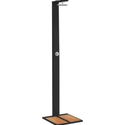 Zwembaden & Spa'S*vidaXL Buitendouche 50x55x224 cm poly rattan en acaciahout Zwart