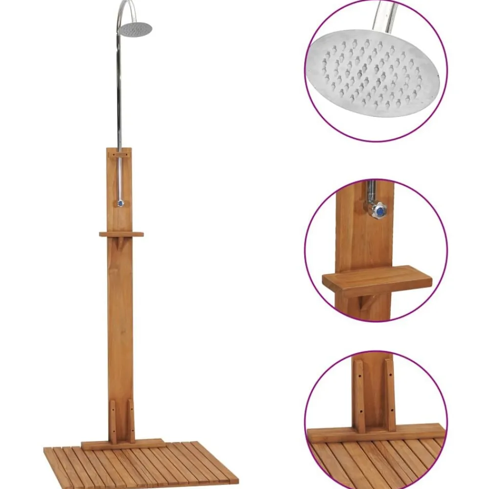 Zwembaden & Spa'S*vidaXL Buitendouche 75x75x210 cm massief teakhout
