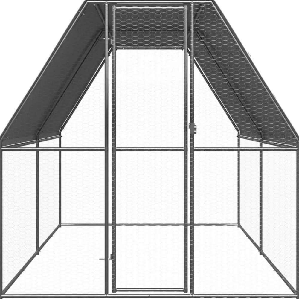 Buitenhok voor kippen 2x4x2 m gegalvaniseerd staal>vidaXL Clearance