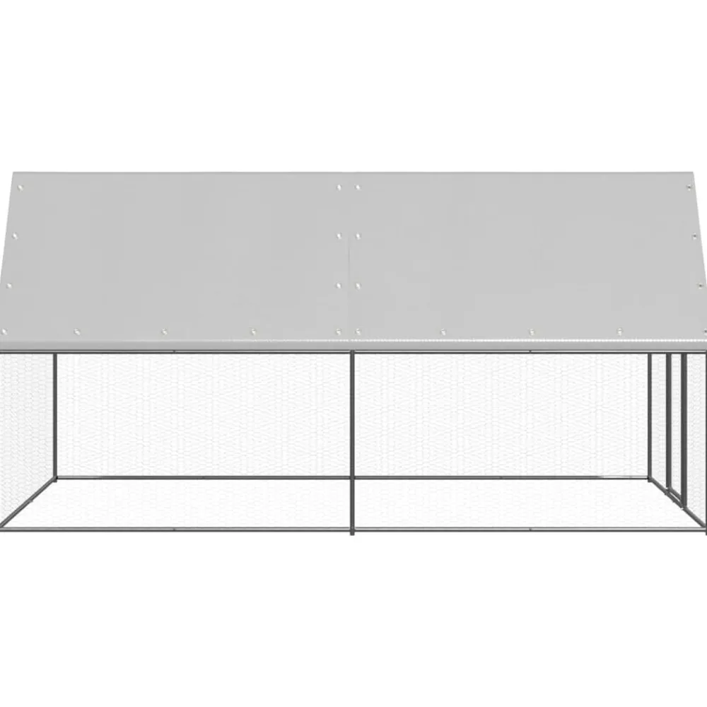 Buitenhok voor kippen 2x4x2 m gegalvaniseerd staal>vidaXL Clearance