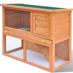 Huisdierbenodigdheden*vidaXL Buitenkonijnenhok voor kleine huisdieren, 1 deur, hout