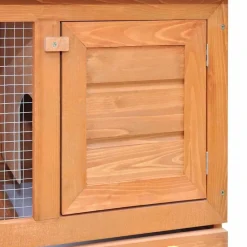 Huisdierbenodigdheden*vidaXL Buitenkonijnenhok voor kleine huisdieren, 1 deur, hout