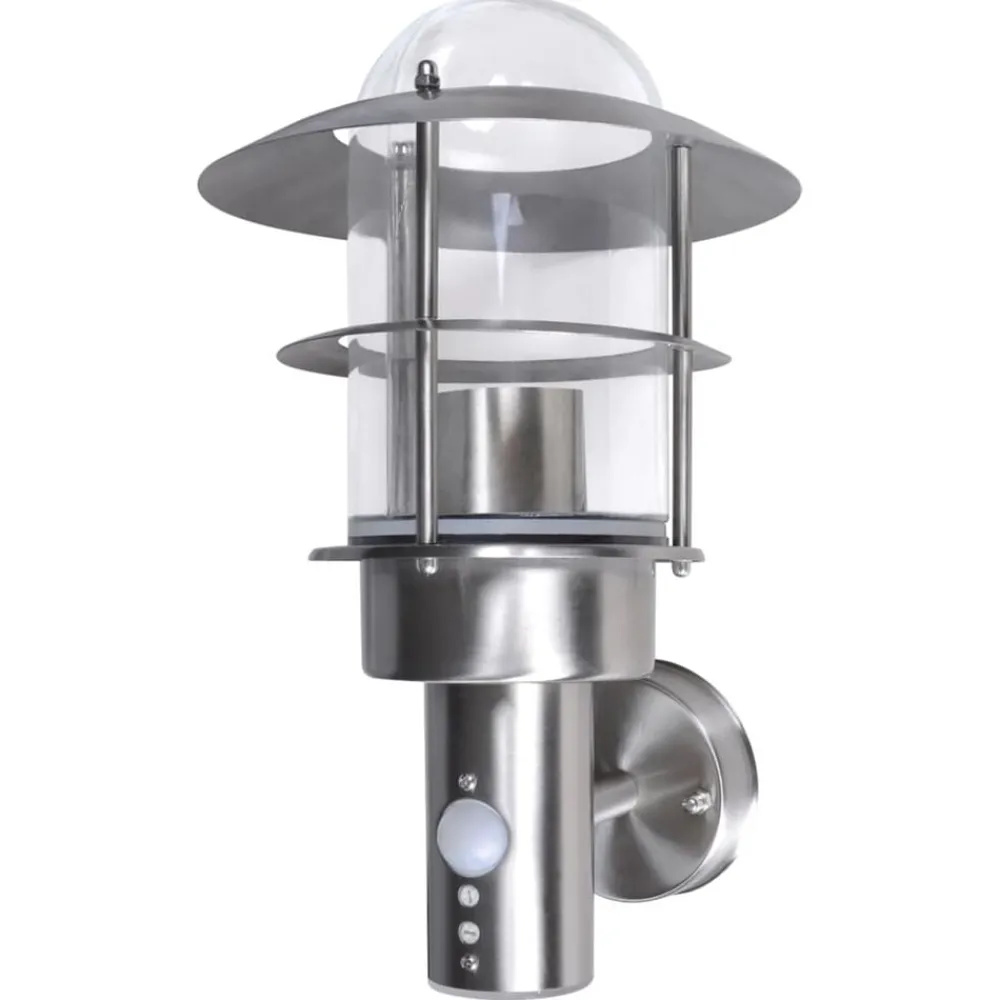 Verlichting*vidaXL Buitenmuurlamp met bewegingssensor RVS