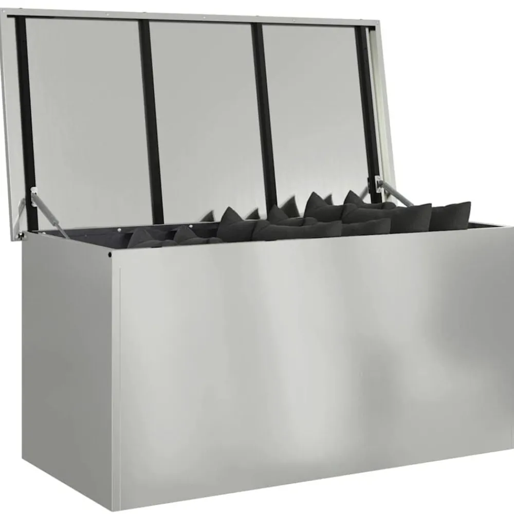 Huishoudelijke Benodigdheden*vidaXL Buitenopslagdoos Zilver 100 x 50,5 x 50 cm Staal Gegalvaniseerd staal