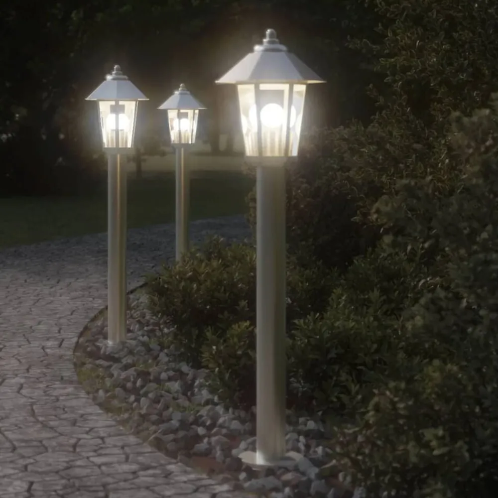 Verlichting*vidaXL Buitenvloerlamp 80 cm roestvrijstaal kleurig Zilver