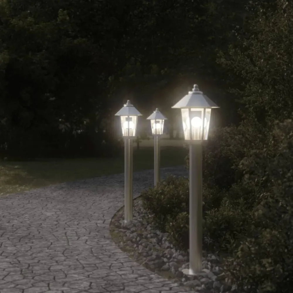 Verlichting*vidaXL Buitenvloerlamp 80 cm roestvrijstaal kleurig Zilver