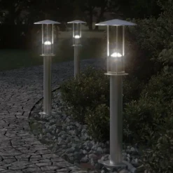 Verlichting*vidaXL Buitenvloerlamp 60 cm roestvrijstaal kleurig Zilver