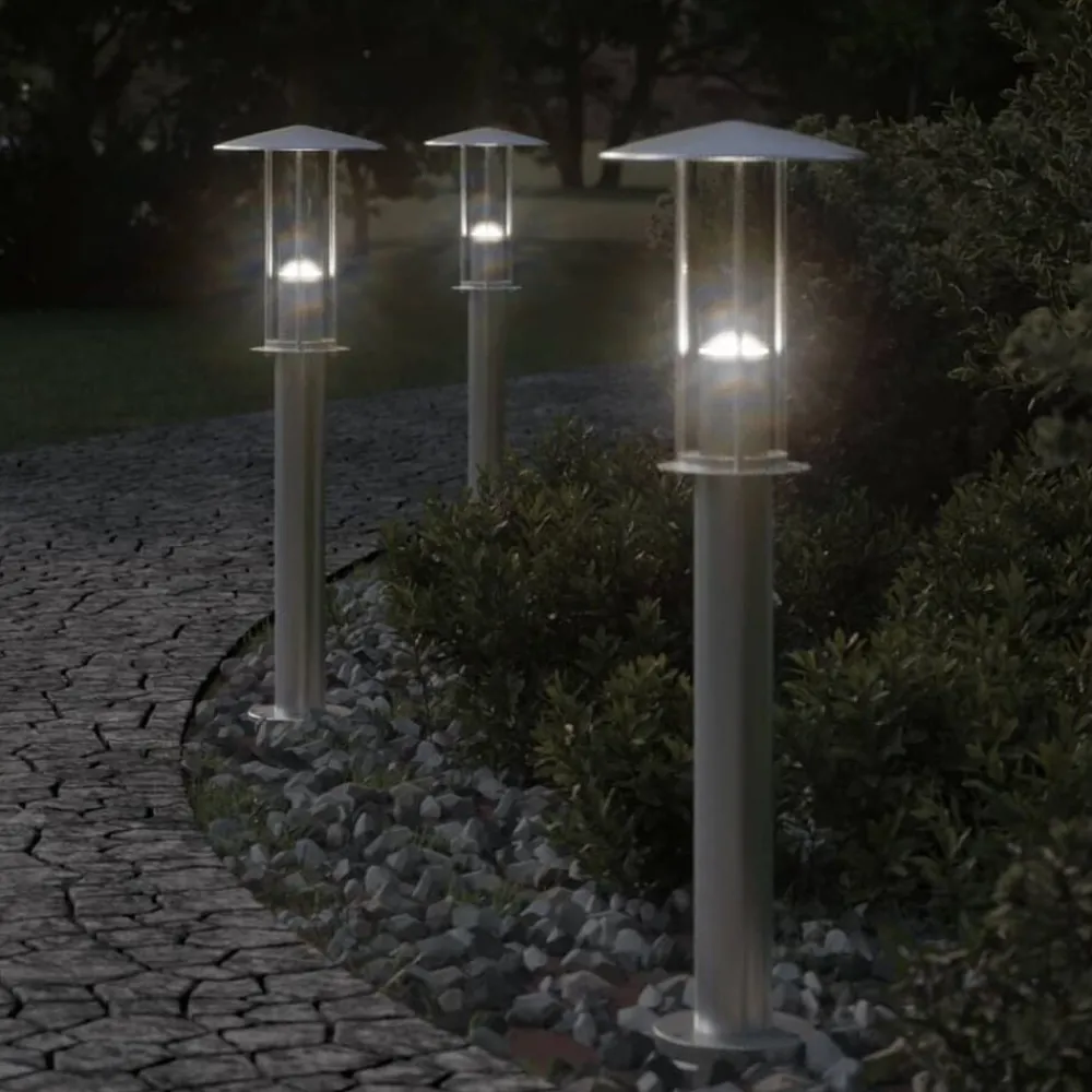 Verlichting*vidaXL Buitenvloerlamp 60 cm roestvrijstaal kleurig Zilver