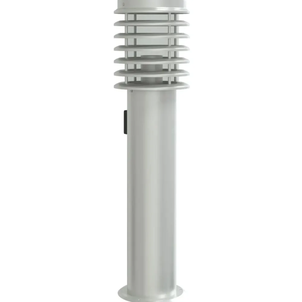 Verlichting*vidaXL Buitenvloerlamp met stopcontact 60 cm roestvrijstaal Zilver