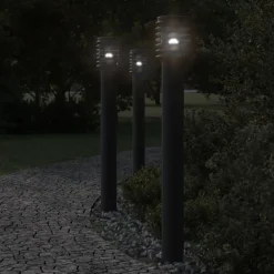 Buitenvloerlamp met stopcontact 110 cm roestvrijstaal>vidaXL New