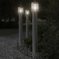 Buitenvloerlamp met stopcontact 110 cm roestvrijstaal>vidaXL