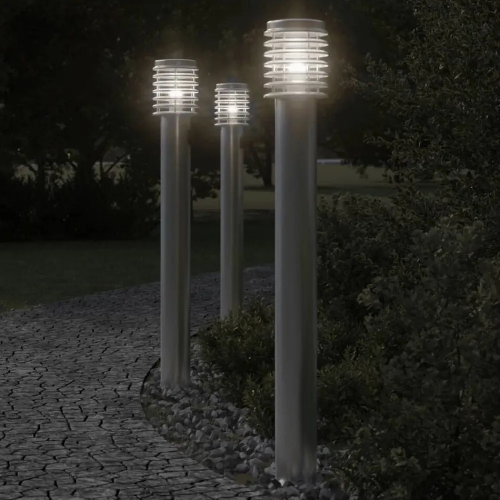Buitenvloerlamp met stopcontact 110 cm roestvrijstaal>vidaXL