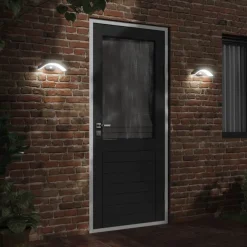 Verlichting*vidaXL Buitenwandlamp LED met sensors gegoten aluminium Zwart