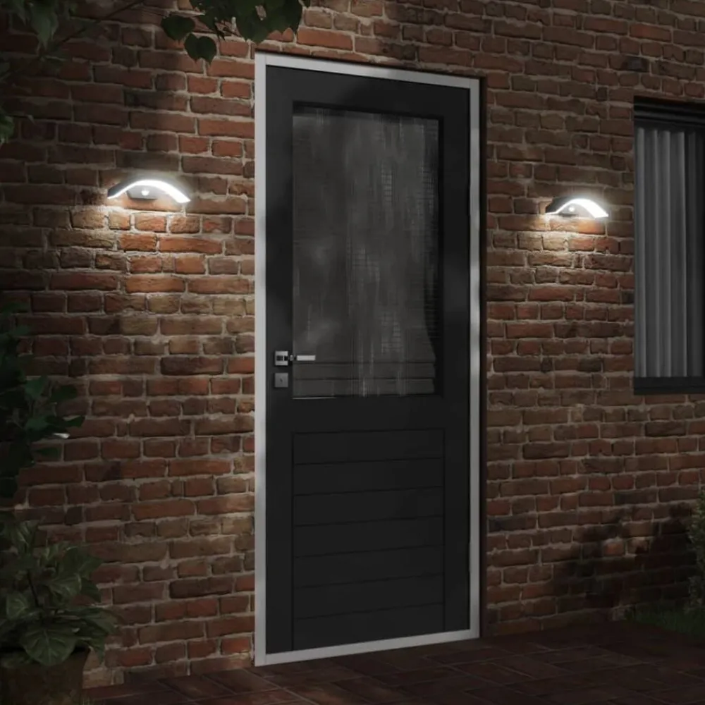 Verlichting*vidaXL Buitenwandlamp LED met sensors gegoten aluminium Zwart