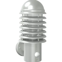 Verlichting*vidaXL Buitenwandlamp met sensor roestvrij staal kleurig Zilver