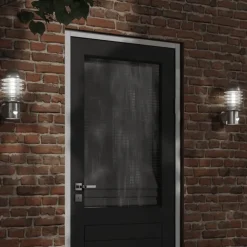 Verlichting*vidaXL Buitenwandlamp met sensor roestvrij staal kleurig Zilver