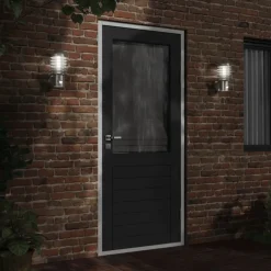 Verlichting*vidaXL Buitenwandlamp met sensor roestvrij staal kleurig Zilver