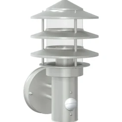 Verlichting*vidaXL Buitenwandlamp met sensor roestvrij staal kleurig Zilver