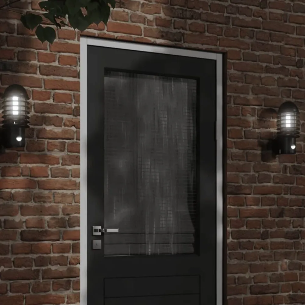 Verlichting*vidaXL Buitenwandlamp met sensor roestvrij staal Zwart