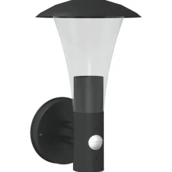 Verlichting*vidaXL Buitenwandlamp met sensor roestvrij staal Zwart
