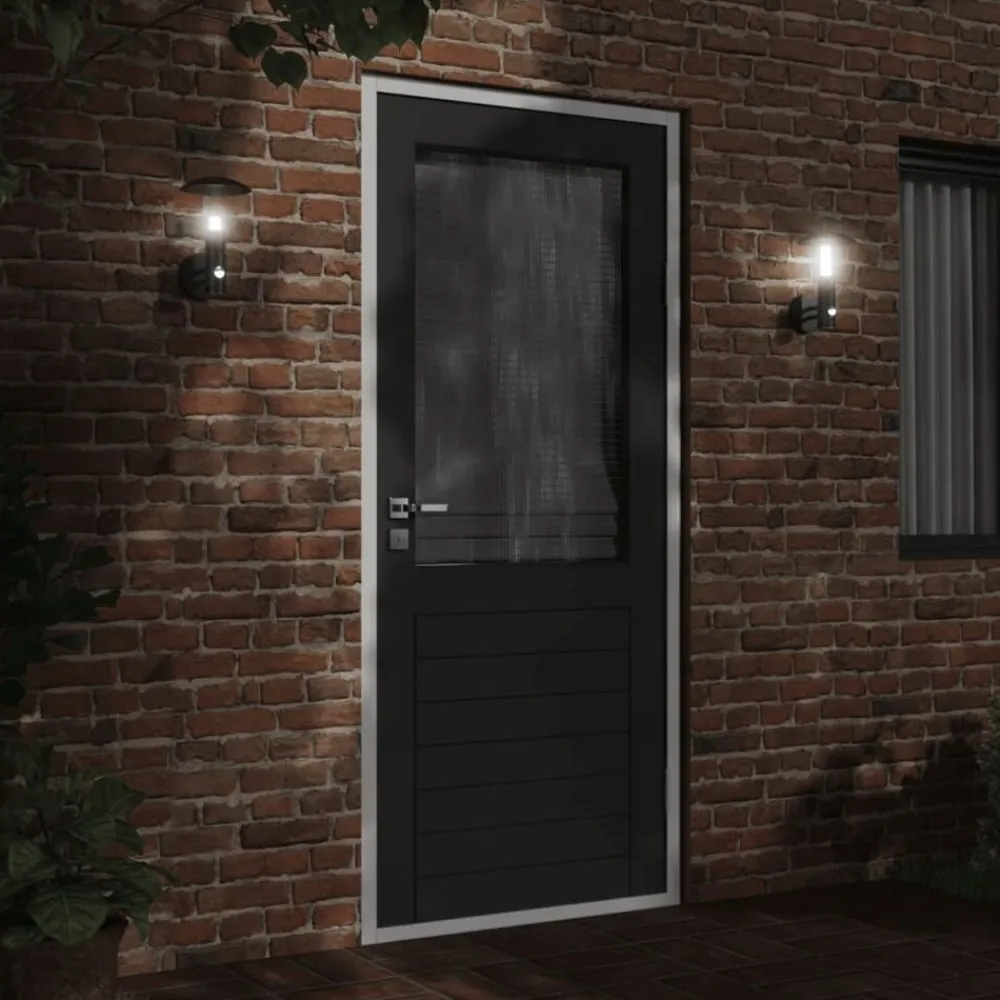 Verlichting*vidaXL Buitenwandlamp met sensor roestvrij staal Zwart